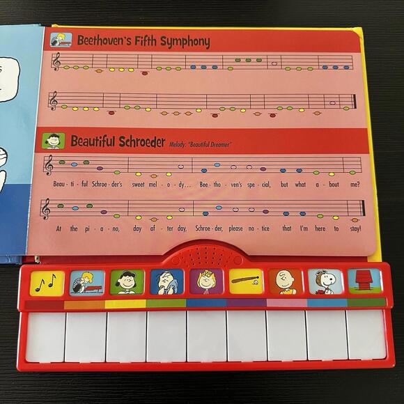 Peanuts Play Along Piano Songs Interactive Book Used - VERY GOOD New Batteries - Picture 5 of 9